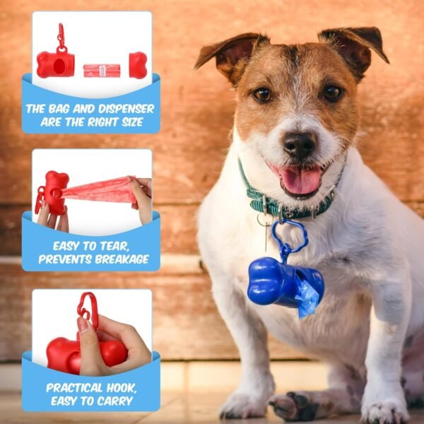 1270 Pcs Pet Supplies Include 1260 Dog Pet Waste Bags and 10 Dispenser, Plastic Leak Proof Dog Bags for Poop Tear Resistant Dog Trash Bags for Puppy Outdoor Walking Travel Supplies, 15 Pcs/Roll