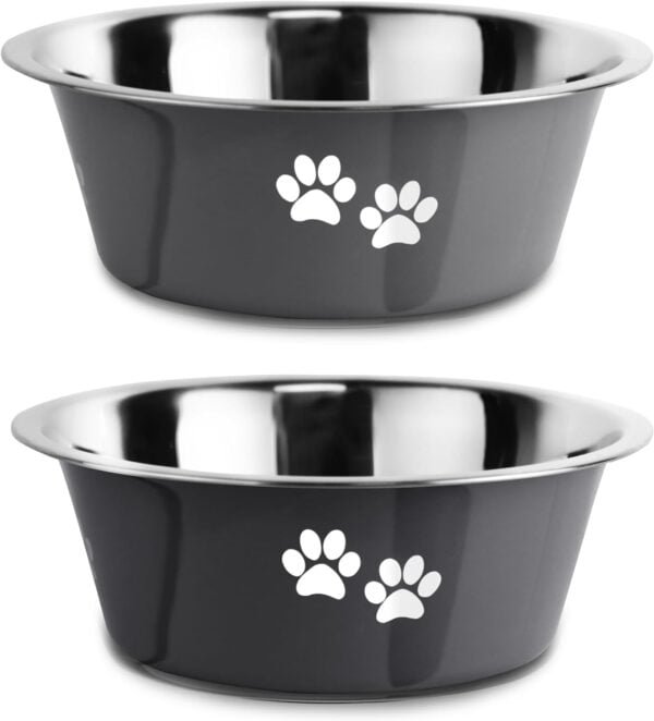 Stainless Steel Dog Bowls, Nonslip Rubber Bottom No Spill Proof Skid Metal Insulated Dog Bowls for Large Medium Small Breed Dogs (Pink, 3.6 Cups/29 OZ)