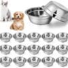 71QMhct-_zL._AC_SL1500 15 Pcs Pets Bowl Bulk Stainless Steel Dog and Cat Bowls Metal Small Puppy Raised Food and Water Dish for Cage(15 oz)