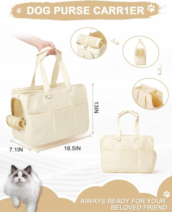 Dog Carrier Pet Bag Holds Up to 20lbs,Cotton Bag with Soft-Sided,Dog and Cat Carriers for Cats and Small Dogs,Carrier Airline Approved Pet Bag,Beige