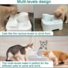 Cat Water Fountain,Pet Drinking Fountain for Multiple Pet,Ultra Silent Cat Water Bowl 2.8L/94oz,for Small Medium Cat Kitty,with LED Light,7Pcs Activated Carbon Filter