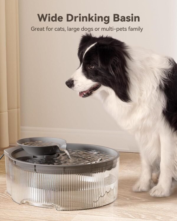 Dog Water Fountain Dispenser for Large Dogs: Automatic Water Bowl Dispenser for Cat & Dogs Inside 168oz/5L Big Fountain Water Bowl