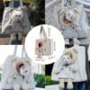 Cat Carrier Bag Canvas Shoulder Bag for Small Pets, Cute Bear-Shaped Small Dog Carrier Sling,Portable Puppy Carrying Bag, Soft Pouch Tote Bag for Rabbit Kitten Small Animal Supplies