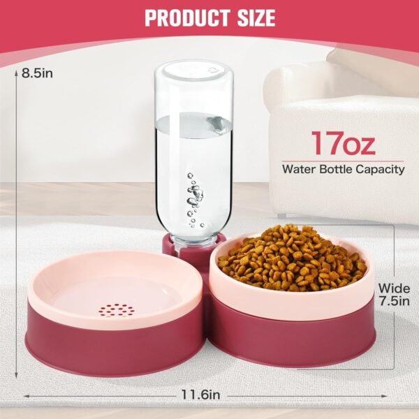 71YmmoVBYaL._AC_SL1500 Cat Food Bowl, Cat Bowls Whisker Friendly with Water Dispenser for Cats and Small Dogs