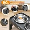 71elIIBPOOL._AC_SL1500 Elevated Dog Bowls, 4 Height Adjustable Raised Dog Bowl Stand with 2 Thick 50oz Stainless Steel Dog Food Bowls Non-Slip Dog Feeder for Large Medium Dogs Adjusts to 3.7″, 9.2″, 10.75″, 12.36″ Black