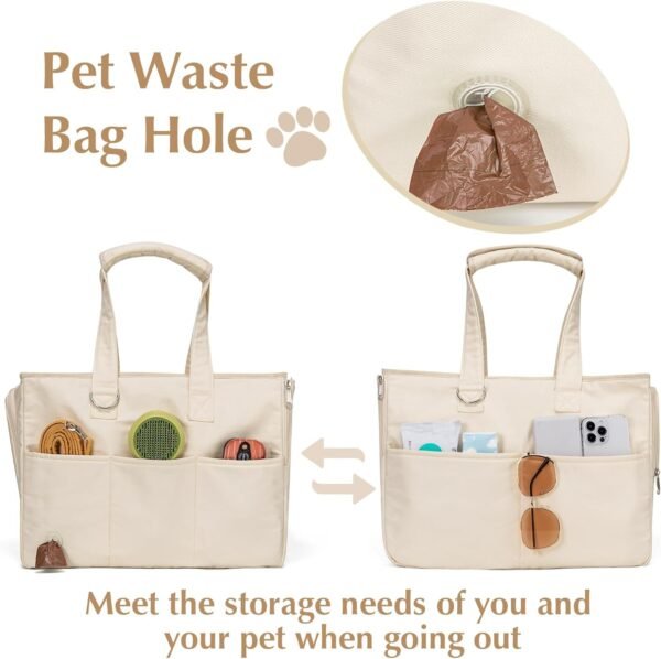 Dog Carrier for Small Dogs with 5 Large Pockets, Portable Pet Carrier Tote Cat Carrier, Crossbody Collapsible Travel Puppy Carrier – Ideal for Business, Travel, and Outings