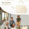 Dog Carrier Pet Bag Holds Up to 20lbs,Cotton Bag with Soft-Sided,Dog and Cat Carriers for Cats and Small Dogs,Carrier Airline Approved Pet Bag,Beige