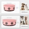 Ceramic Pet Bowl for Dogs and Cats, Weighted Non-Slip Dog Bowls Food and Water Dish, Durable Pets Feeding Bowls Suitable for Small, Medium, and Large Dogs, Pink, 36 Oz