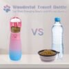 Dog Water Bottle, 19Oz Large Capacity Portable Dog Water Bowl, Food Grade Drinking Feeder & Dish Bowl,   Puppy Essentials for Outdoor Walking Traveling, Dog Gifts (Pink&Blue)
