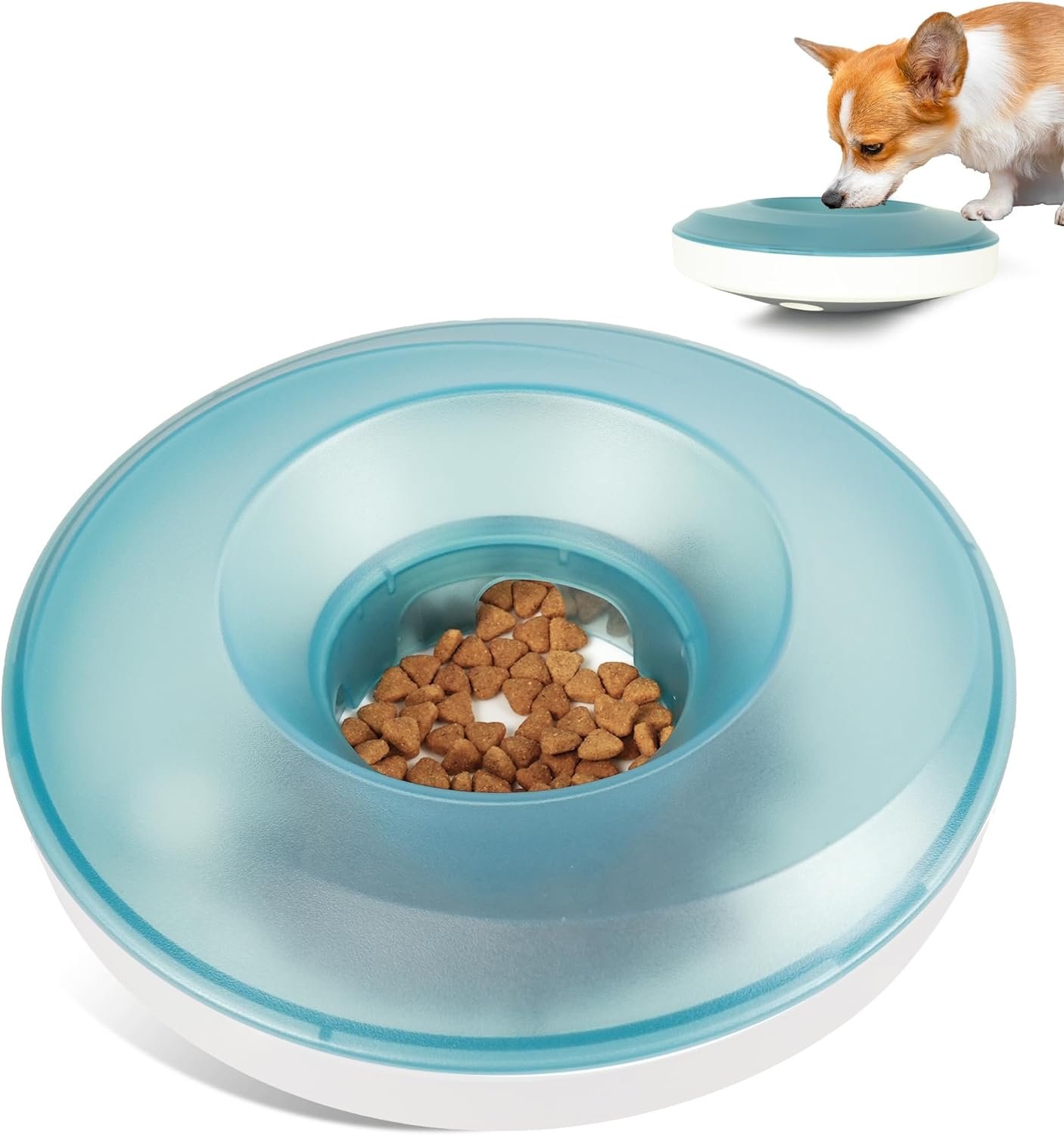 Pet Slow Feeder Bowls, Interactive Wobble Dog Food Dispenser, Treat Dispenser Toy, Pet Food Bowl for Dogs Cats Up to 3 Cups for Small, Medium and Large Dog