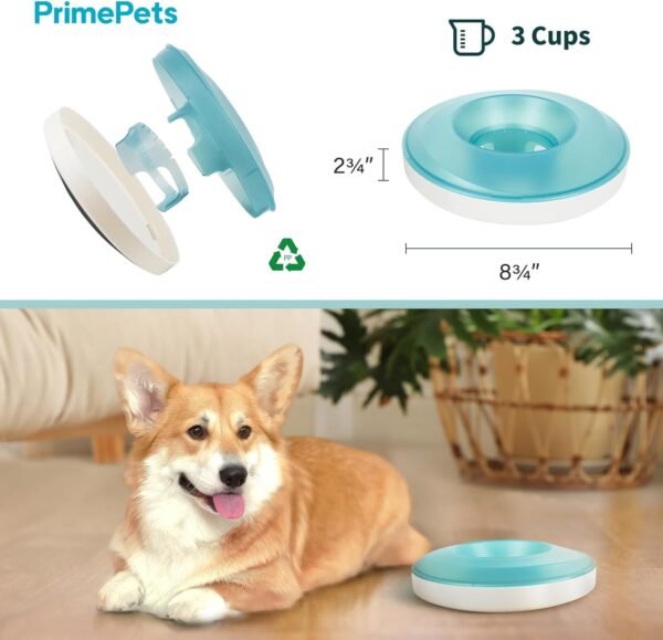 Pet Slow Feeder Bowls, Interactive Wobble Dog Food Dispenser, Treat Dispenser Toy, Pet Food Bowl for Dogs Cats Up to 3 Cups for Small, Medium and Large Dog