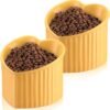 71uq5rBJQvL._AC_SL1500 2 Pcs Ceramic Elevated Cat Bowls Tilted Elevated Raised Cat Bowls Anti Vomit Cat Bowls for Indoor Cats Stress Free Water Dish Feeder for Cats Puppies, Heart Shaped(Pearly White)