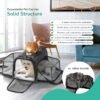 Pet Carrier, Cat Carrier, Airline Approved 2 Sides Expandable, Soft Sided, Durable, Easy to Carry, and More Breathable, Perfect for Puppy and Cats, Grey