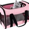 Cat Carrying Case Pet Dog Carrier Soft-Sided Cat Bag Airline Approved, Pet Travel Carrier Up to 15 Lbs, Collapsible Cat Carrier Dog Carrier for Medium Cats Small Cats Dogs(17x11x11 green)