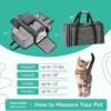 Pet Carrier, Cat Carrier, Airline Approved 2 Sides Expandable, Soft Sided, Durable, Easy to Carry, and More Breathable, Perfect for Puppy and Cats, Grey