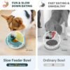 Pet Slow Feeder Bowls, Interactive Wobble Dog Food Dispenser, Treat Dispenser Toy, Pet Food Bowl for Dogs Cats Up to 3 Cups for Small, Medium and Large Dog