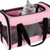Cat Carrying Case Pet Dog Carrier Soft-Sided Cat Bag Airline Approved, Pet Travel Carrier Up to 15 Lbs, Collapsible Cat Carrier Dog Carrier for Medium Cats Small Cats Dogs(17x11x11 green)