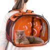 Pet Carrier Backpack, cat Carrier Bag, cat Dog Carrier Bag, Bird Carrier Bag, Backpack Carrier with Foldable Shoulder Strap, Designed for Cats and Puppies, Airline Approved, Travel, Hiking (Yellow)