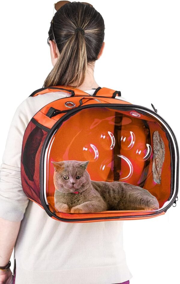 Pet Carrier Backpack, cat Carrier Bag, cat Dog Carrier Bag, Bird Carrier Bag, Backpack Carrier with Foldable Shoulder Strap, Designed for Cats and Puppies, Airline Approved, Travel, Hiking (Yellow)