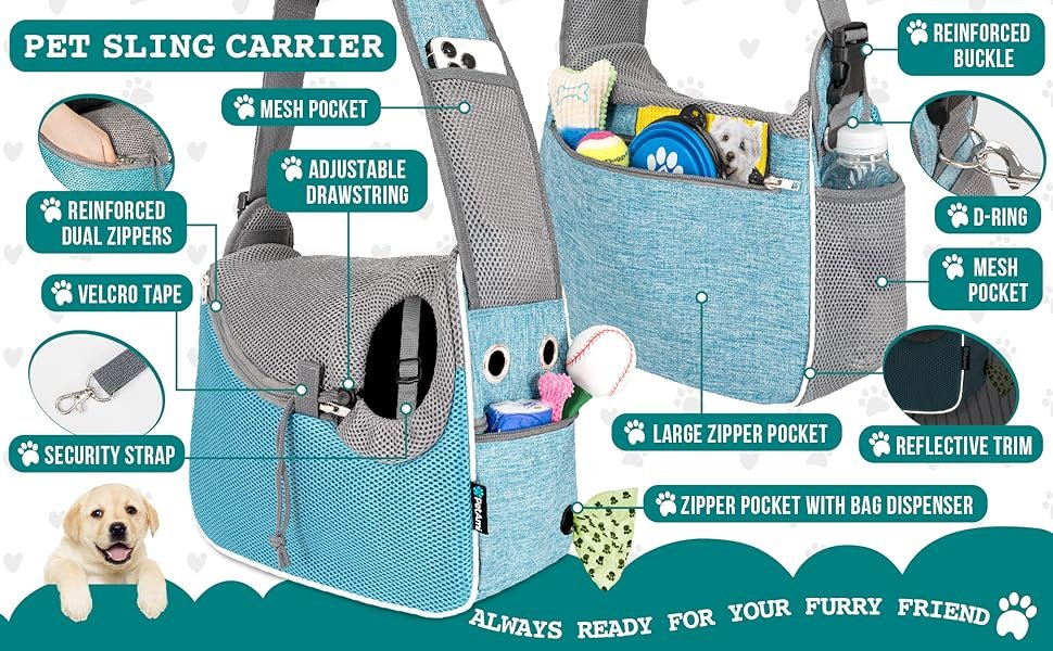 dog sling carrier small puppy purse pouch carrying bag wear medium cat crossbody pet travel poop