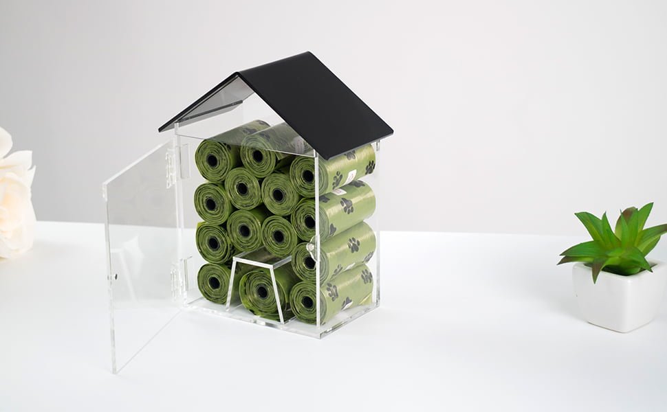Kcgani Acrylic Dog Poop Bag Dispenser, Frame House